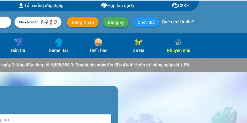 Giao diện đơn giản khi tạo tài khoản bet tại 45678